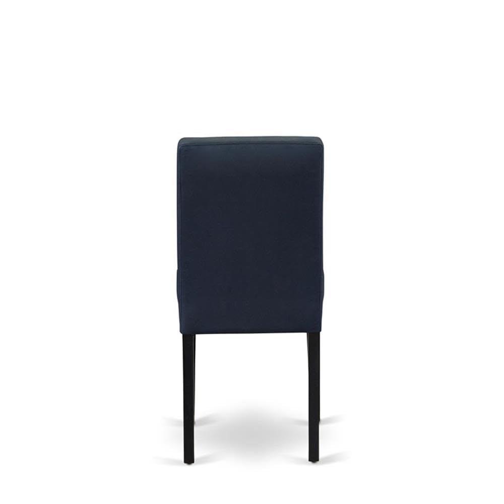 Dark Navy Blue Polyester Fabric Padded Chairs Set of 2 N819