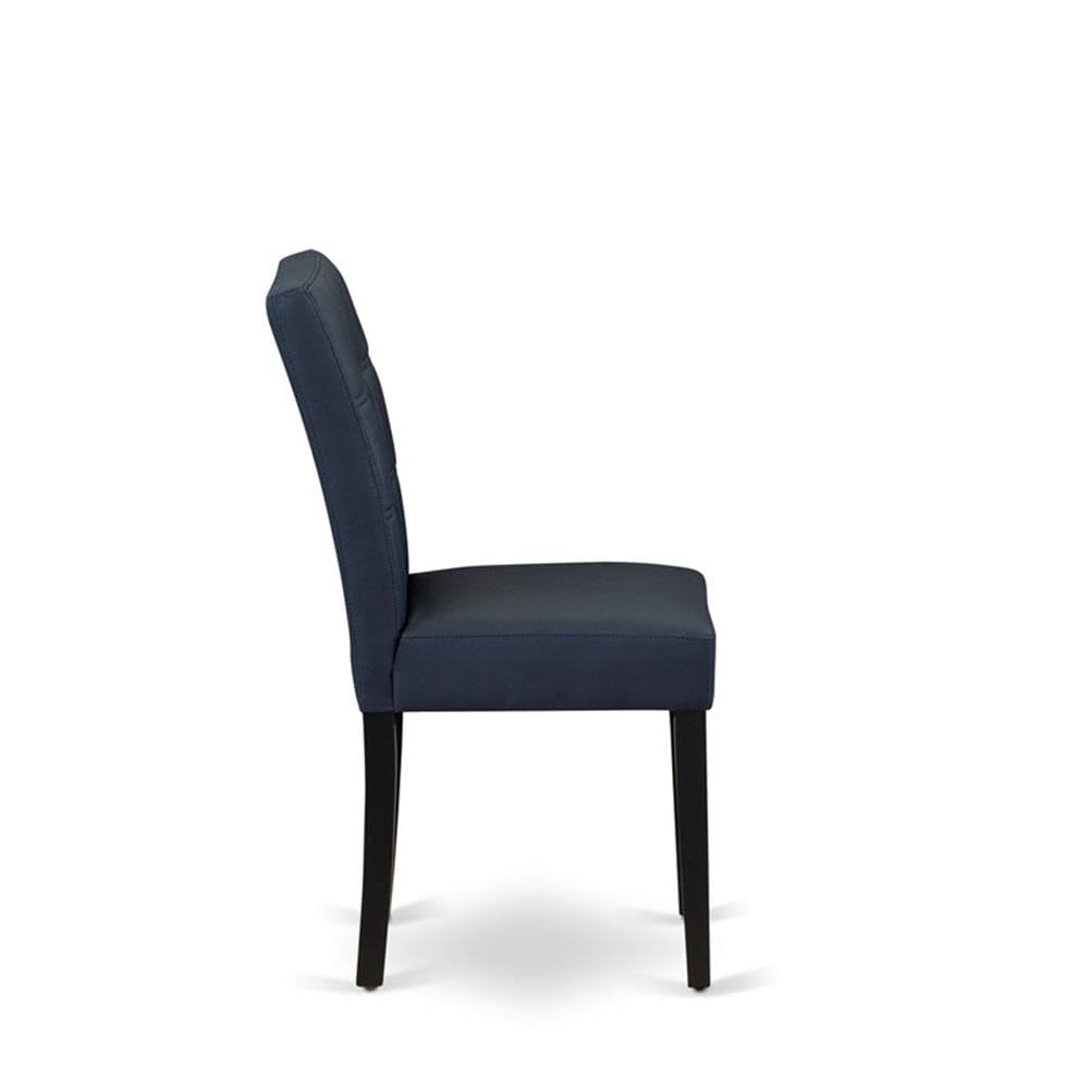 Dark Navy Blue Polyester Fabric Padded Chairs Set of 2 N819