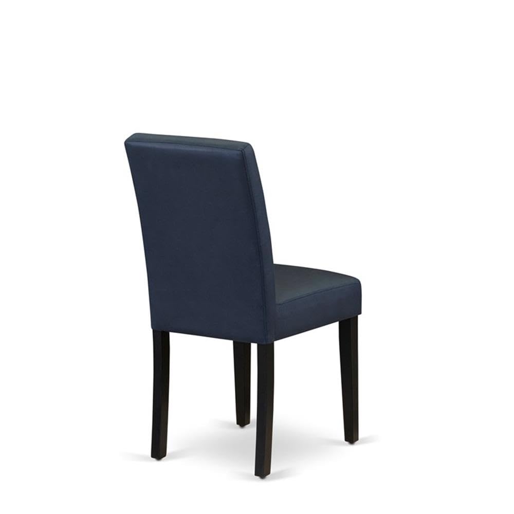 Dark Navy Blue Polyester Fabric Padded Chairs Set of 2 N819