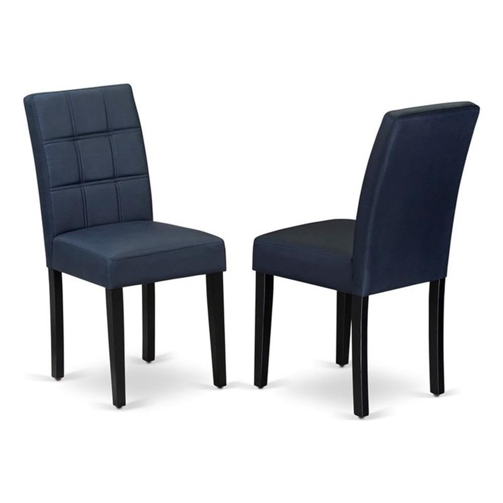 Dark Navy Blue Polyester Fabric Padded Chairs Set of 2 N819
