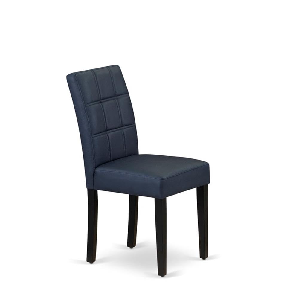Dark Navy Blue Polyester Fabric Padded Chairs Set of 2 N819