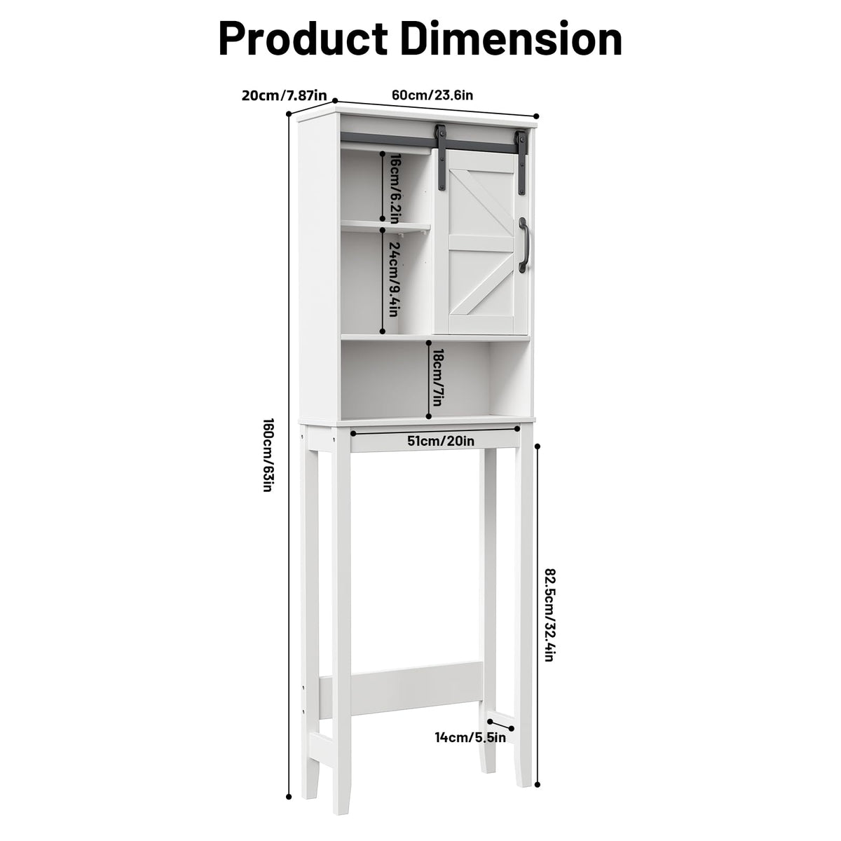Over The Toilet Storage Cabinet, White M792755