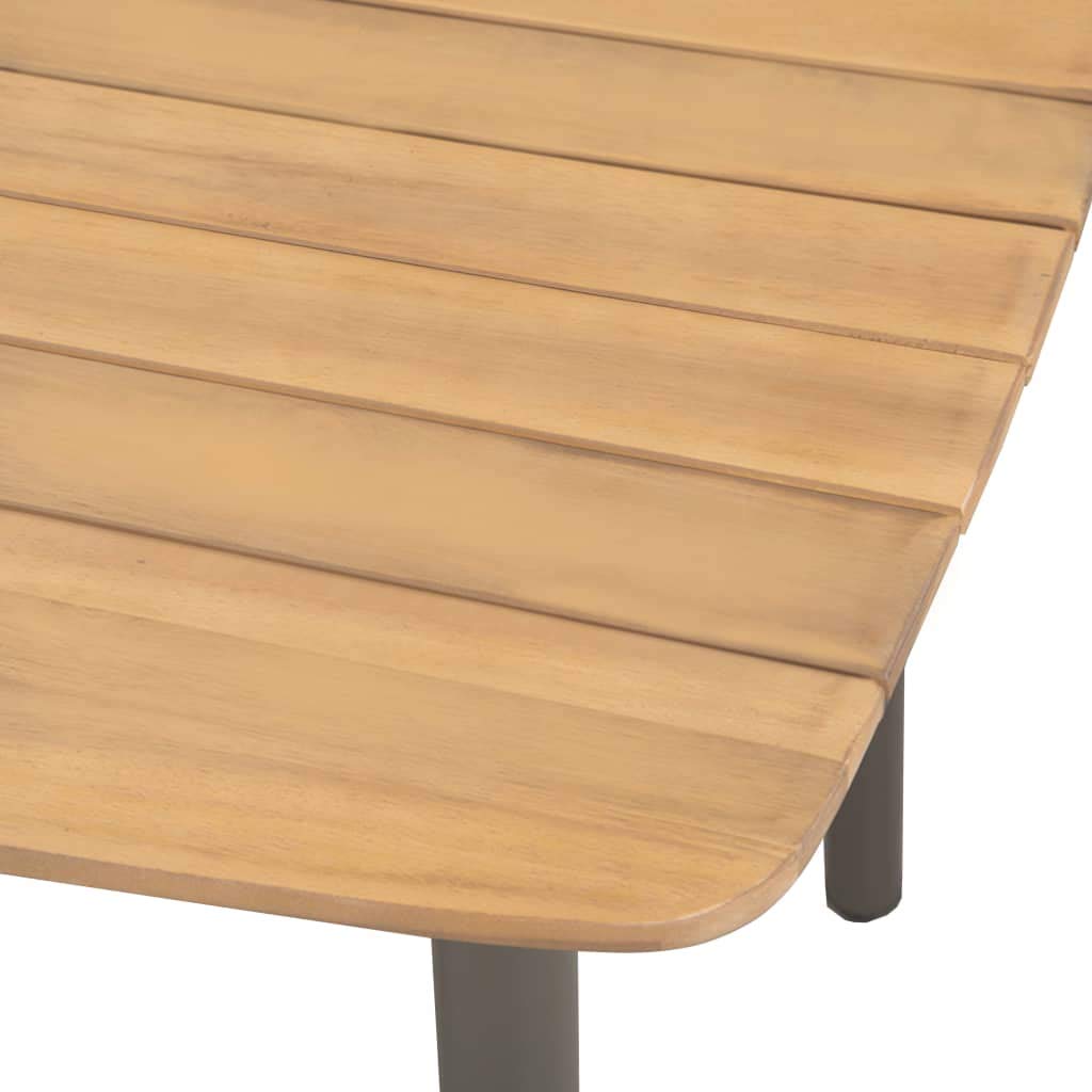 9 Piece Natural Wood and Grey Steel Outdoor Dining Set E91492