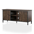 60-Inch Weathered Oak Wood TV Stand with Metal Legs C243228