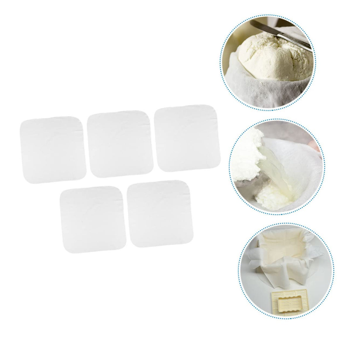 5 Piece Cotton Gauze Filter Cloth I3865