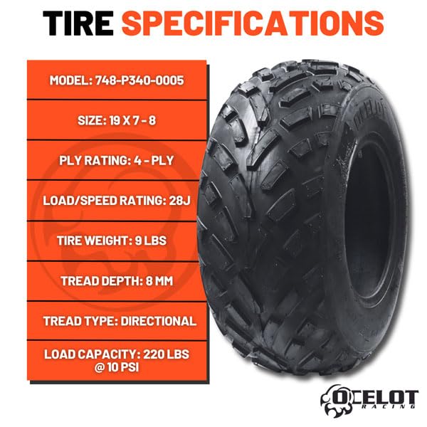 19x7-8 All Terrain 4-Ply ATV Tires Q679