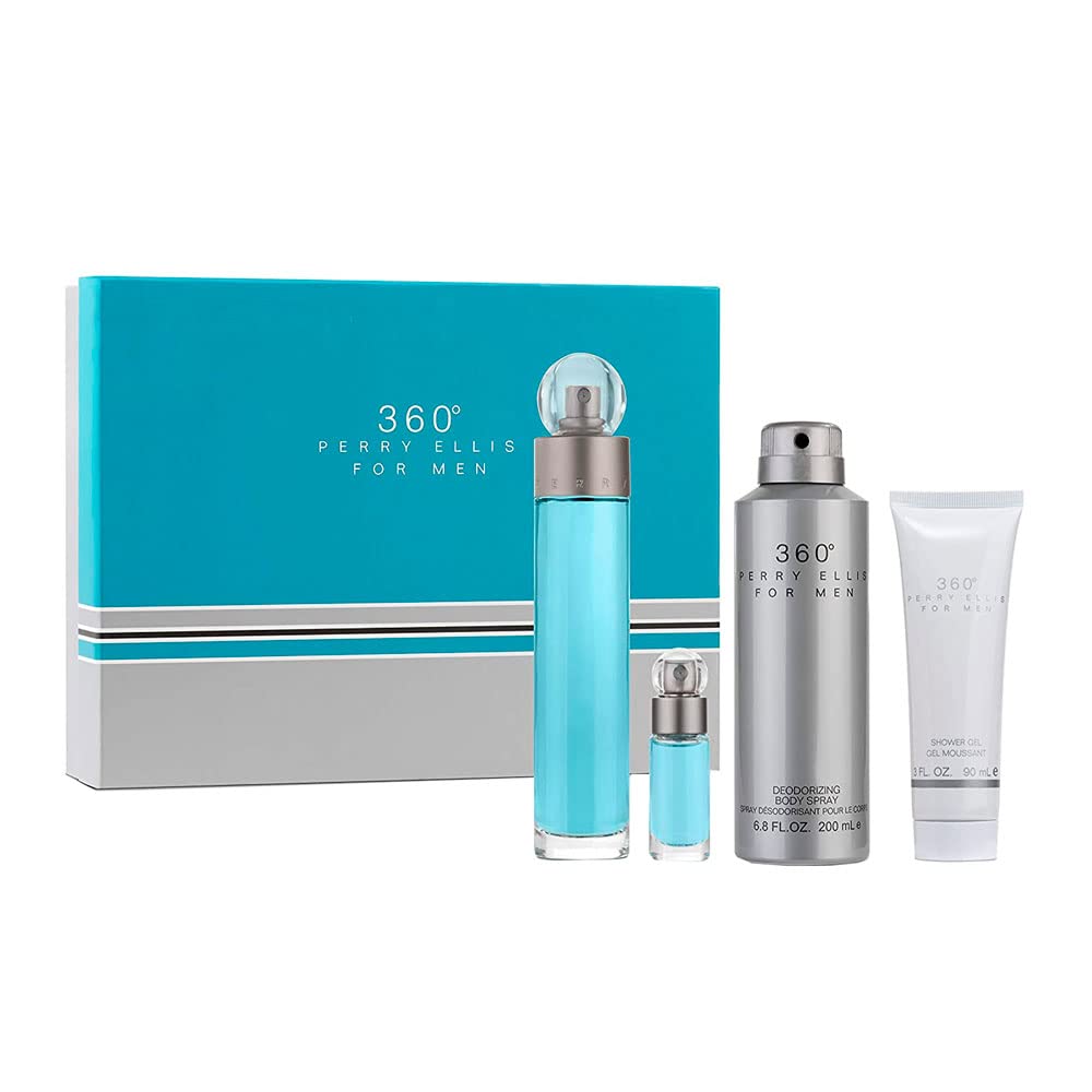 4 Pc Gift Set 3.4oz Edt Spray 6.8oz Deodorizing Body Spray 3.0oz Shower Gel 0.25oz Edt Spray B483