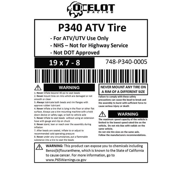 19x7-8 All Terrain 4-Ply ATV Tires Q679