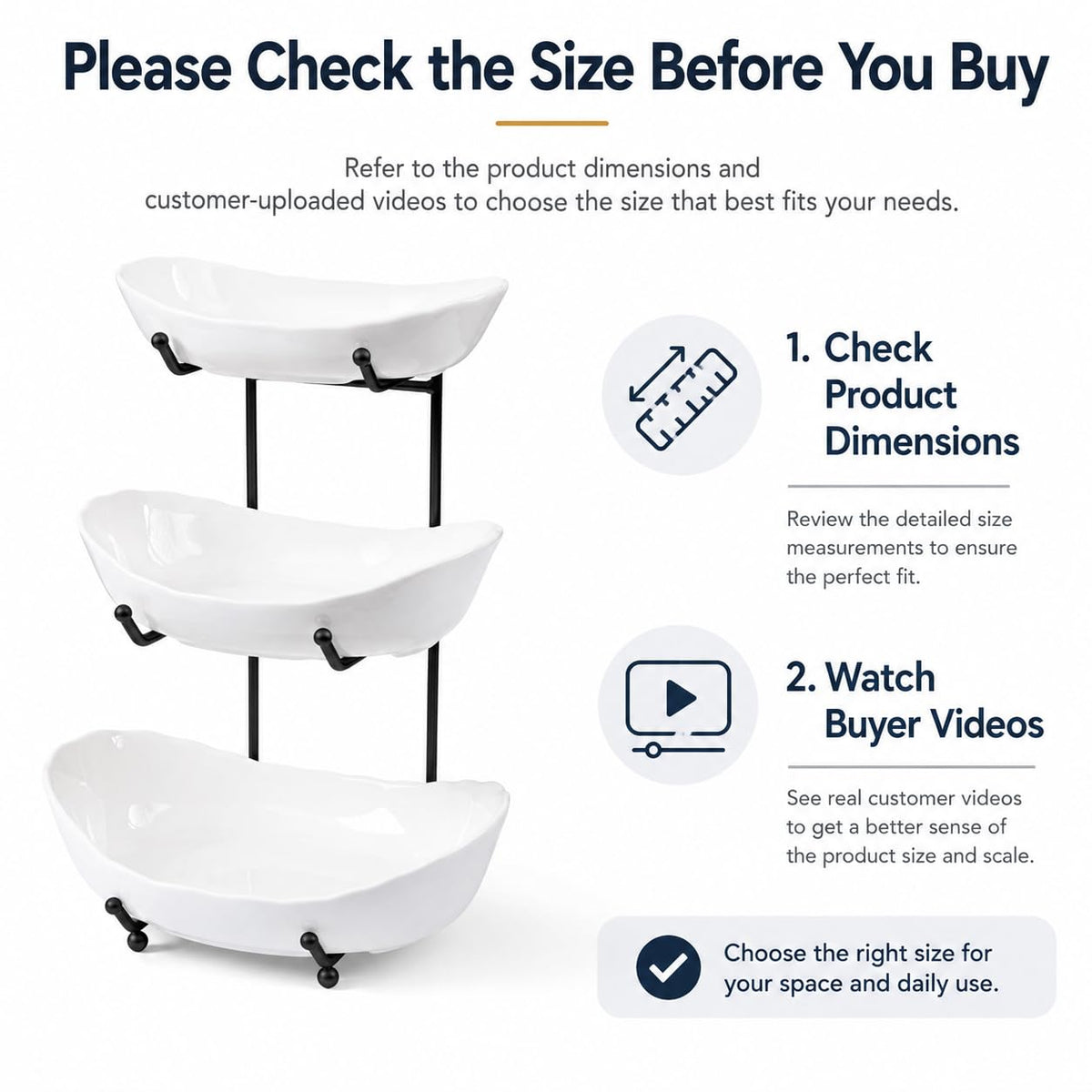 3 Tier Ceramic Fruit Bowl G720