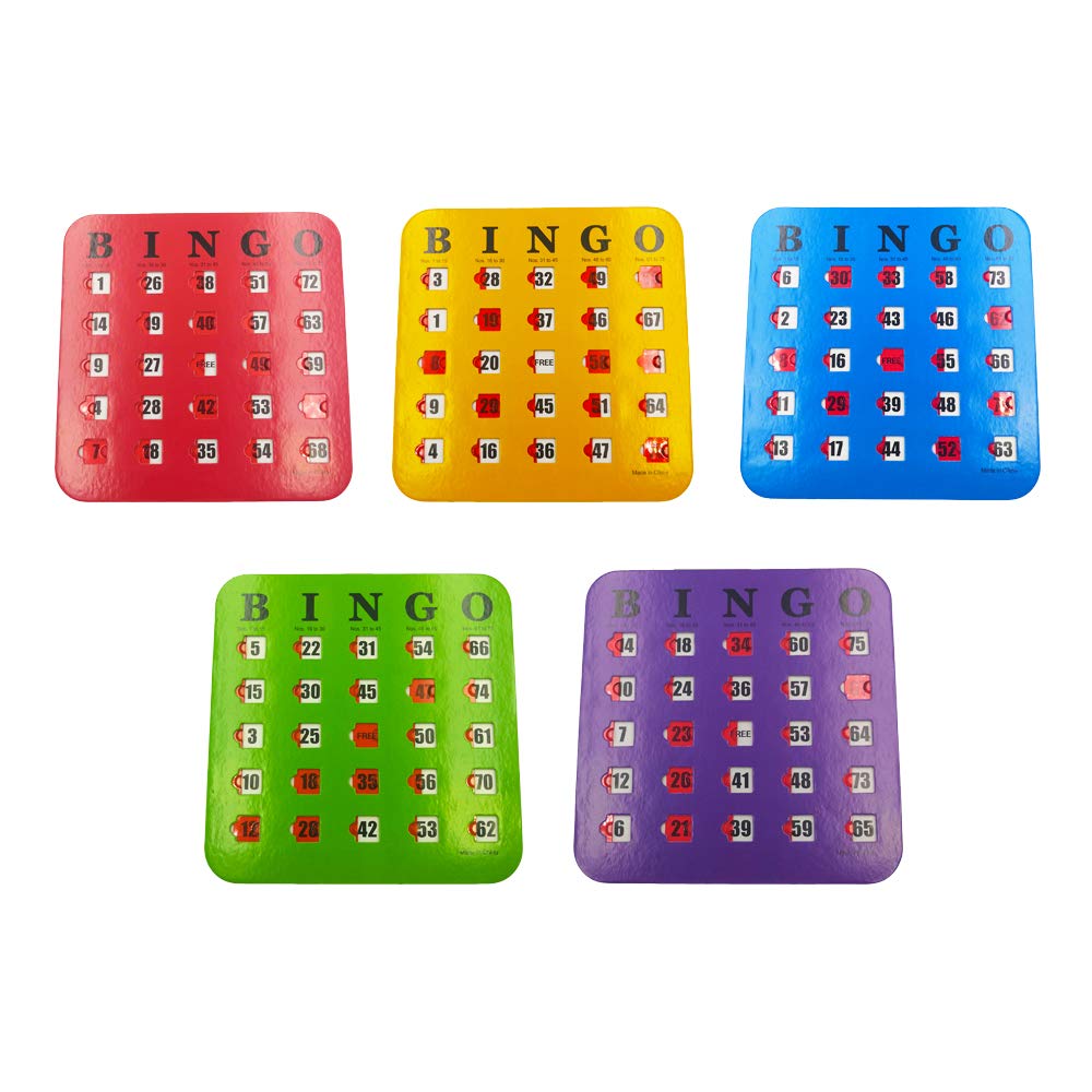 5 Pack Multi Color Extra Thick Stitched Bingo Cards C25166