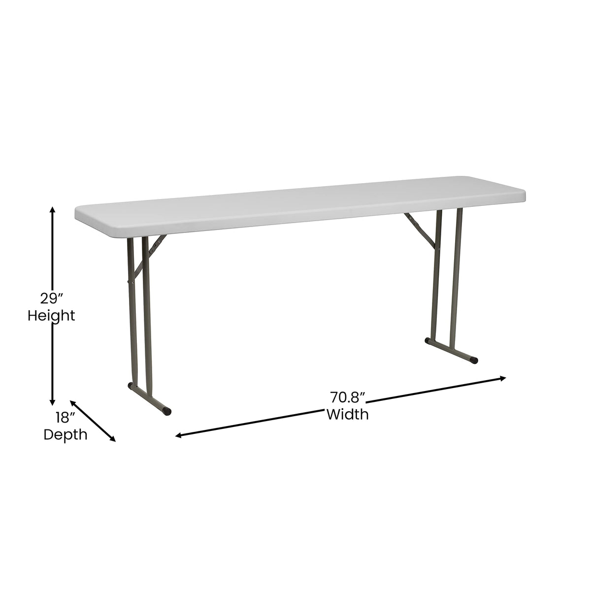6-Foot Rectangle Granite White Plastic Folding Training Table B6319