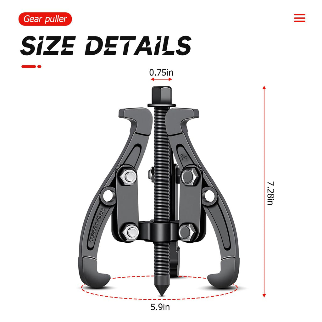 6 Inch 3-Jaw Bearing Puller with Reversible Jaws G722