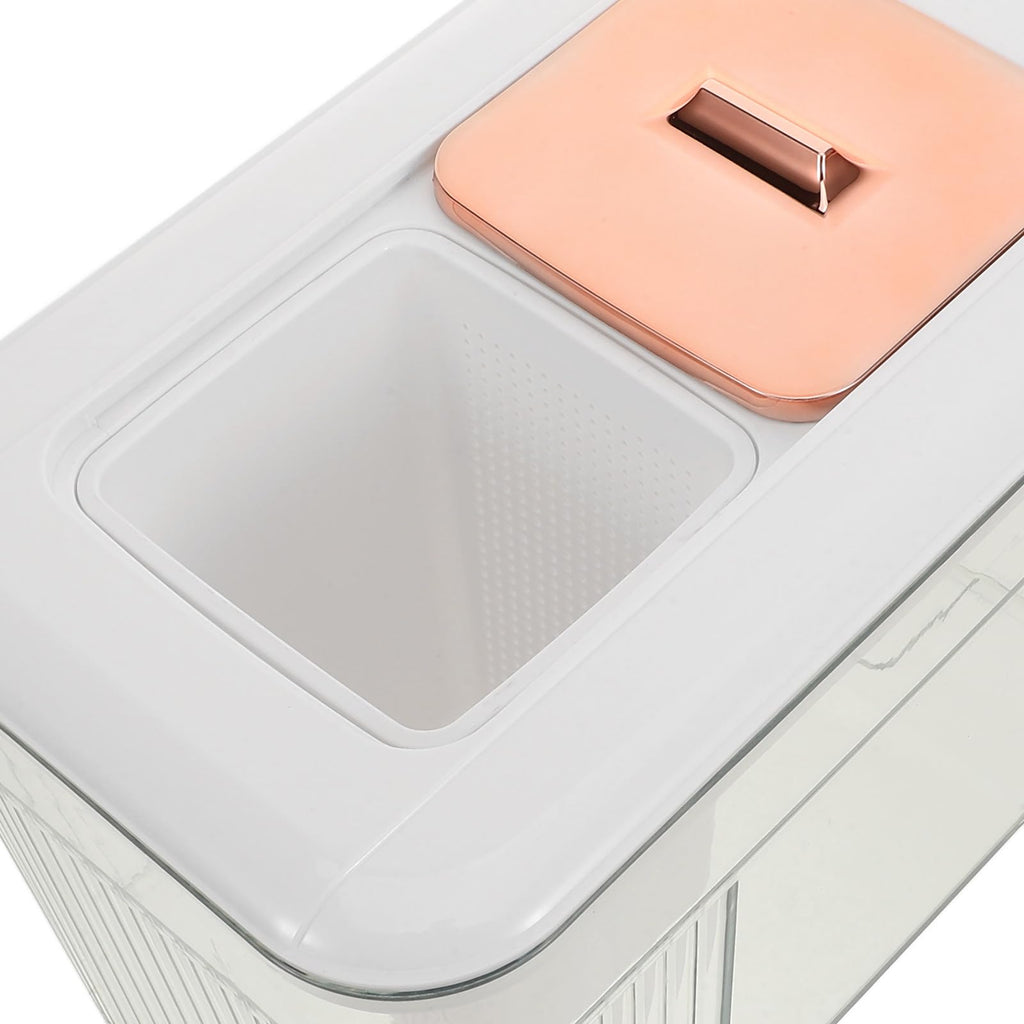 White Plastic Water Jug with Faucet and Lid F663