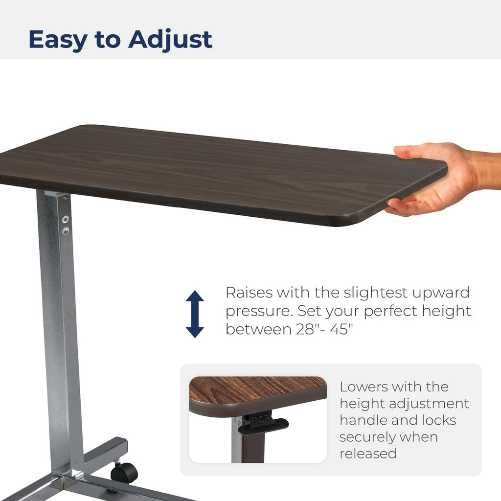Non Tilt Top Overbed Table with Wheels K760810