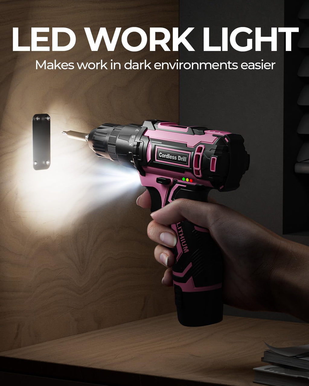 Pink Cordless Drill Set with Battery & Charger G649014