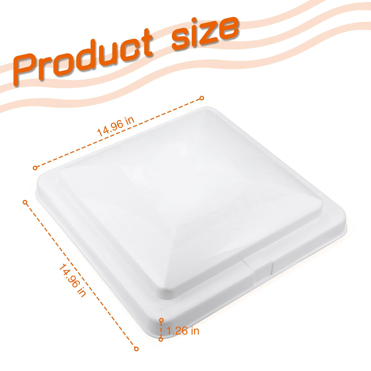 14" White Plastic Square RV Roof Vent Cover P698506
