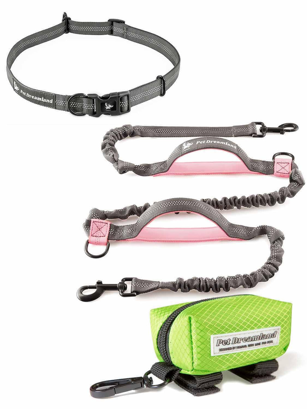 Hands Free Dog Leash for Large Dogs with Poop Bag Dispenser F678408
