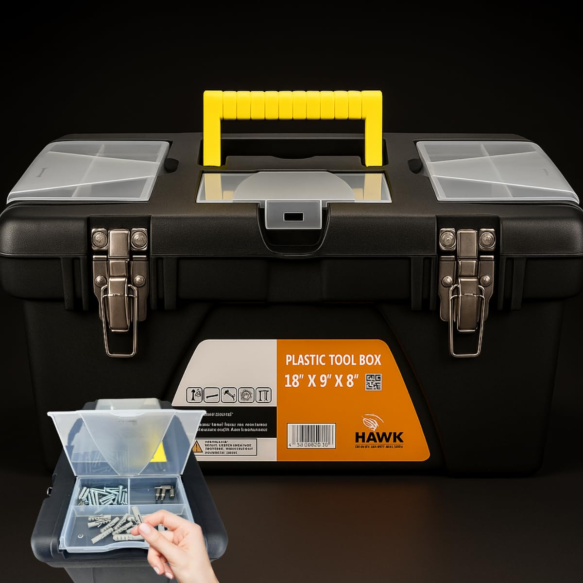 Plastic Tool Box with Metal Latches L35280