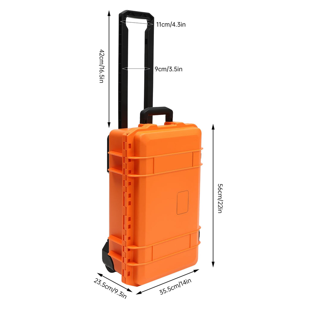 22" Rolling Waterproof Hard Camera Case with Customizable Foam D515489