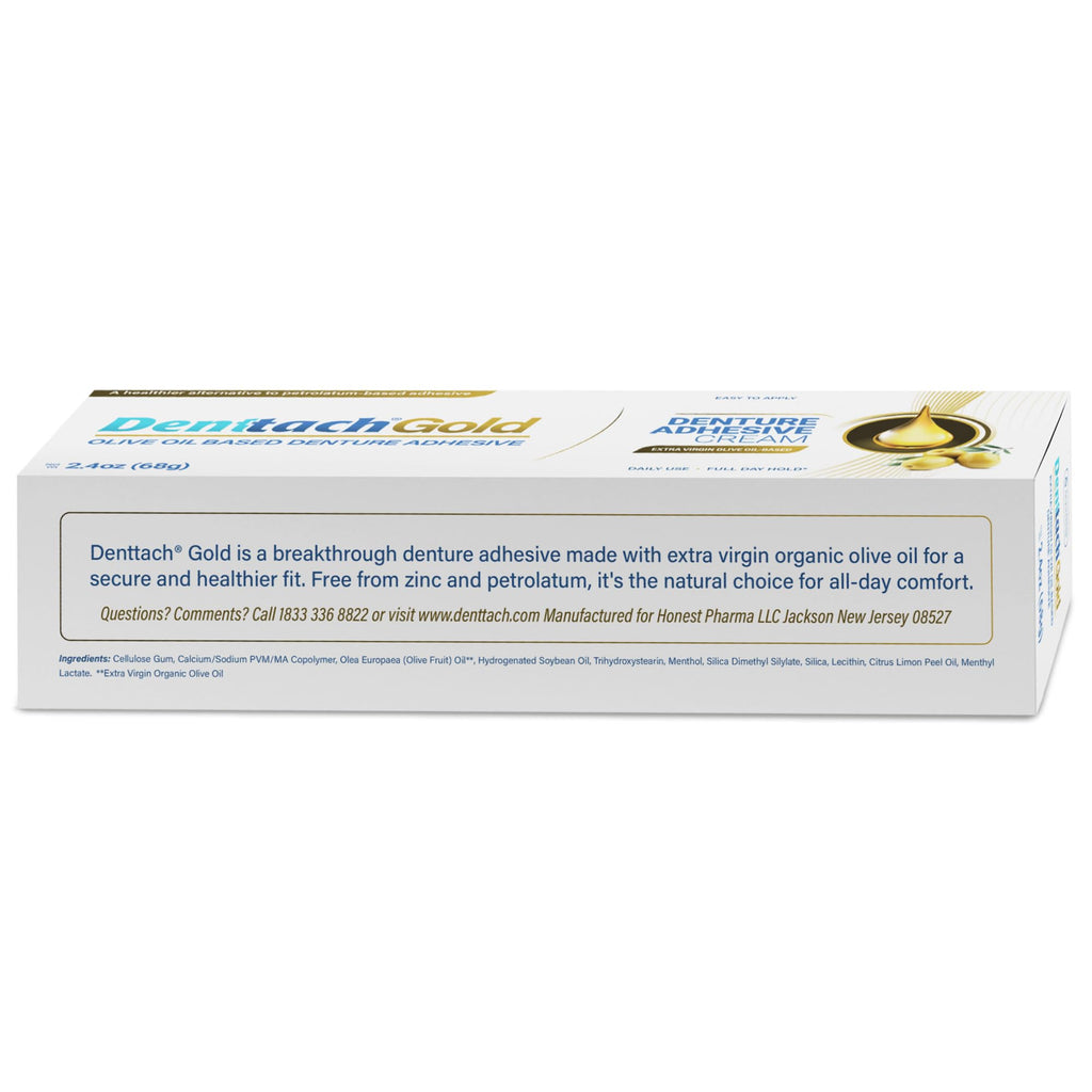 Gold Olive Oil Based Denture Adhesive Cream, Zinc Free, 2.4 Ounce G5294