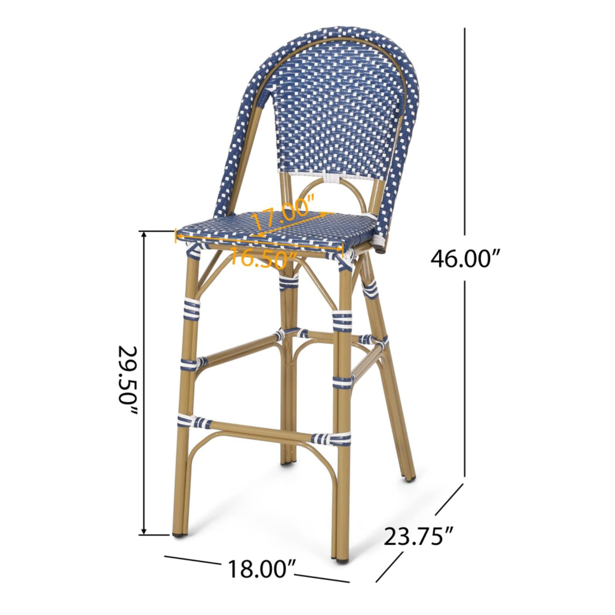 Set of 2 PE Rattan Weave Bar Stools E285838