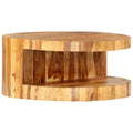 Natural Solid Sheesham Wood Round Coffee Table 25.6 in J99609