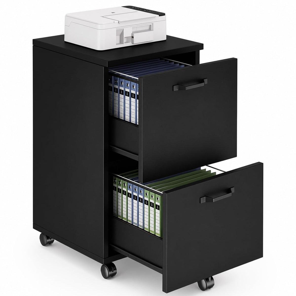 2 Drawer Black Wood File Cabinet N170054