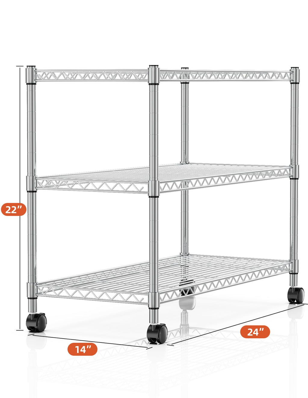 3 Tier Chrome Shelving Unit W900