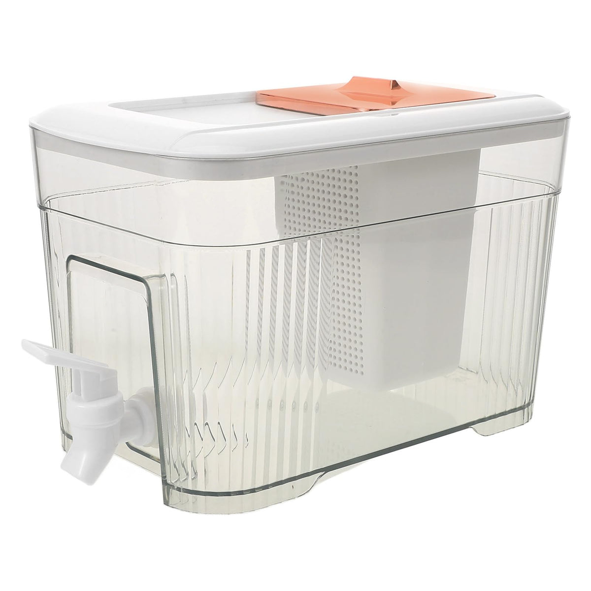 White Plastic Water Jug with Faucet and Lid F663