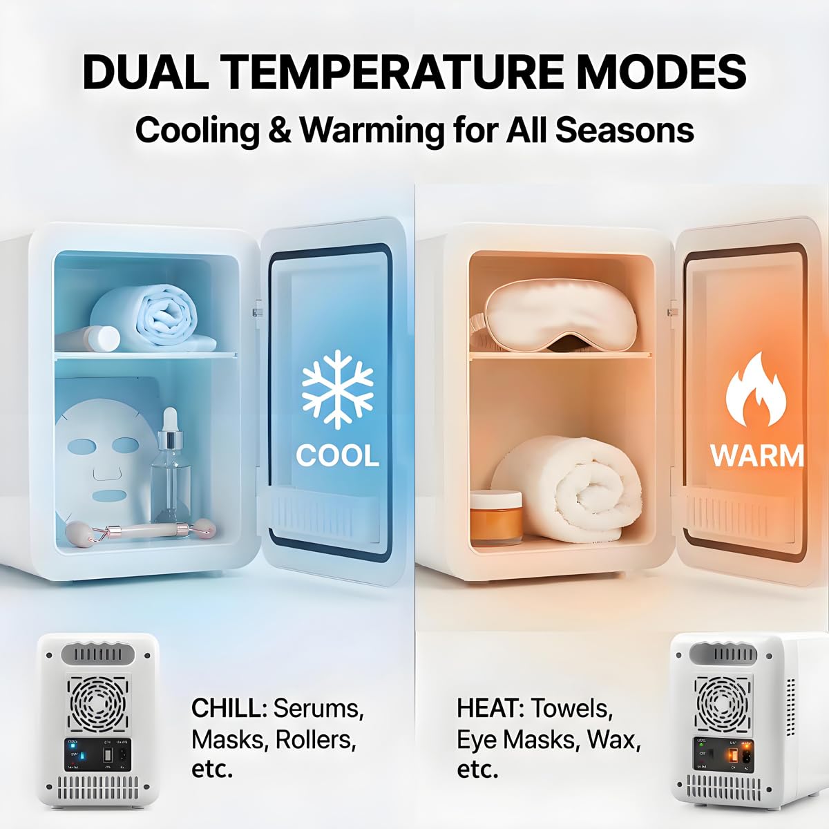 4L Portable Mini Skincare Refrigerator with Dimmable LED Mirror I8008