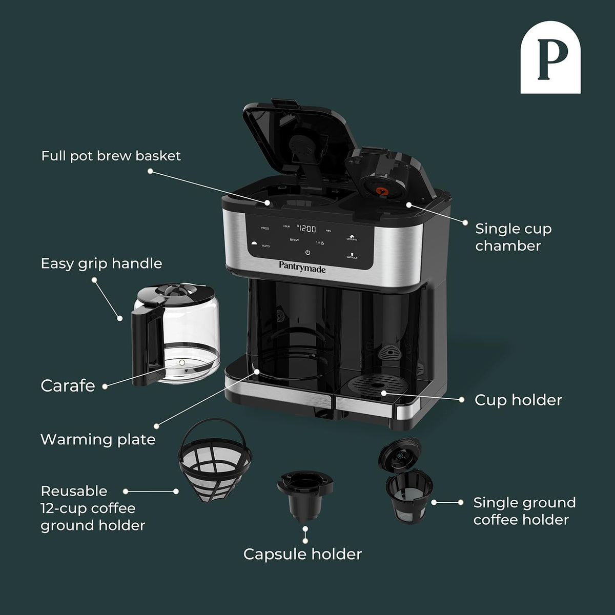 Black Dual Brew 12-Cup Coffee Maker M147
