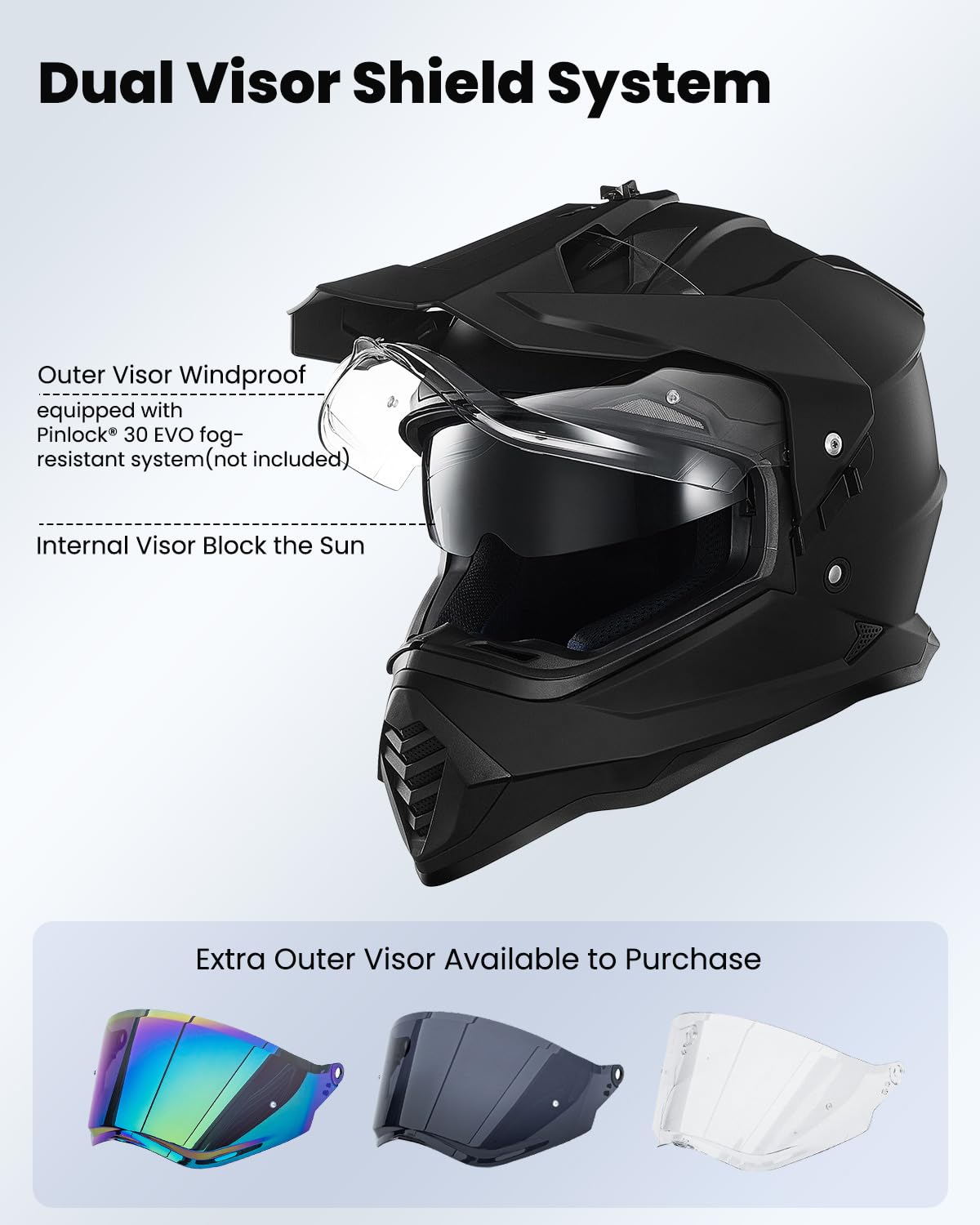 Dual Sport Adventure Motorcycle Helmet with Pinlock Visor H40570