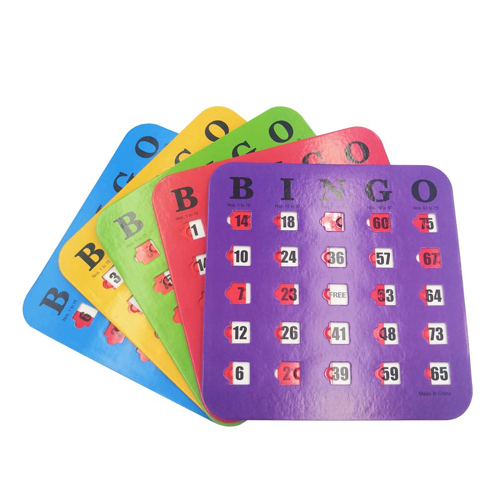 5 Pack Multi Color Extra Thick Stitched Bingo Cards C25166