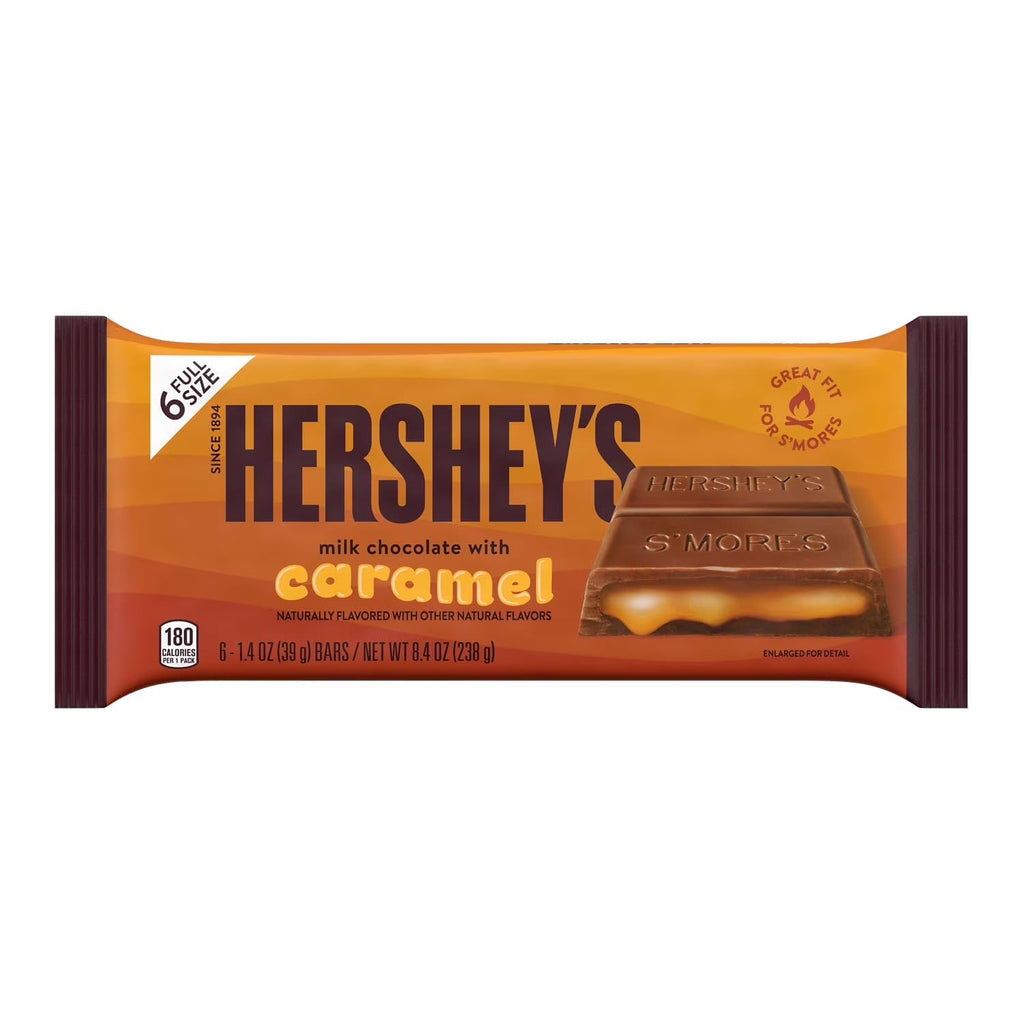 Milk Chocolate with Caramel Candy Bars, 1.4 oz, 6 pack B551346