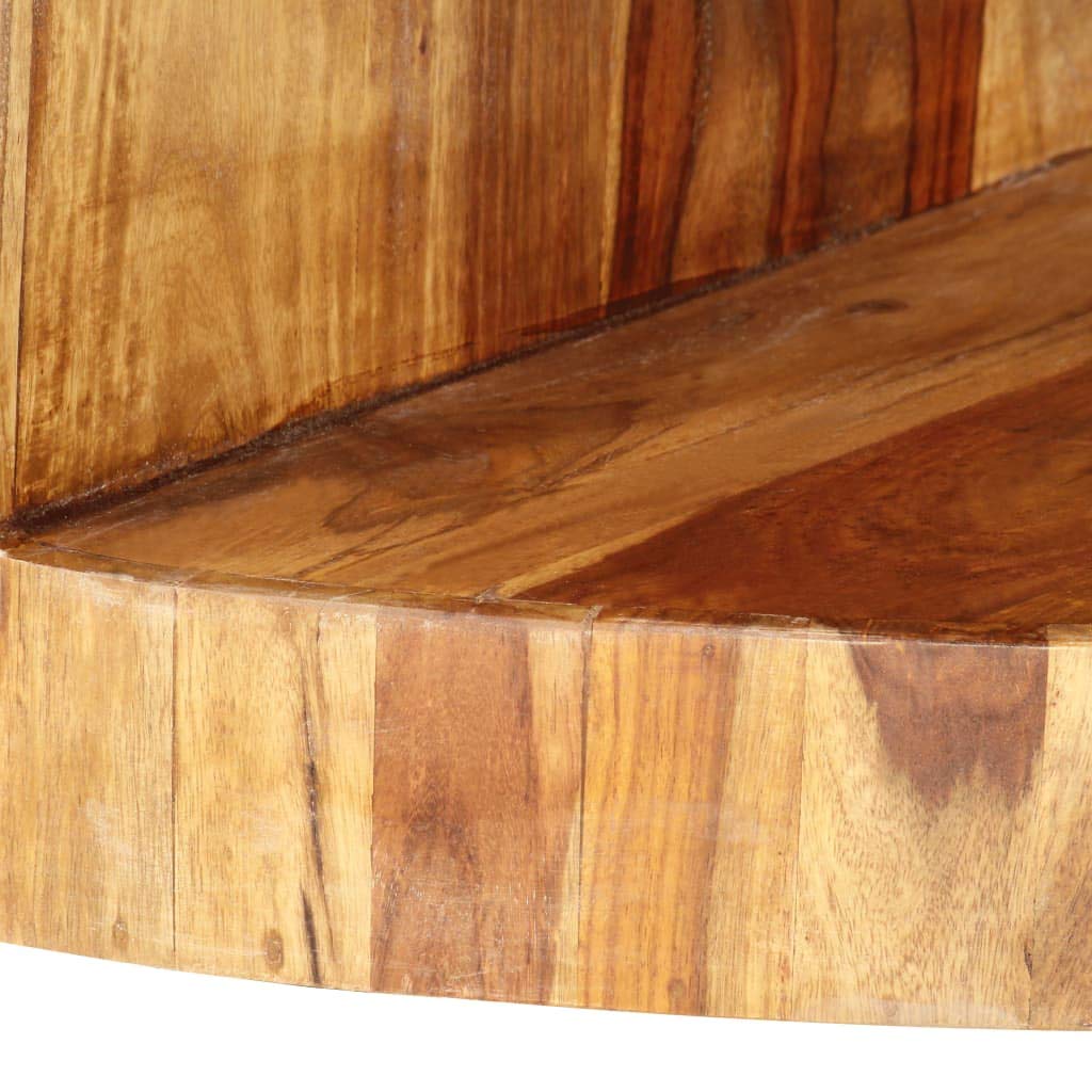 Natural Solid Sheesham Wood Round Coffee Table 25.6 in J99609
