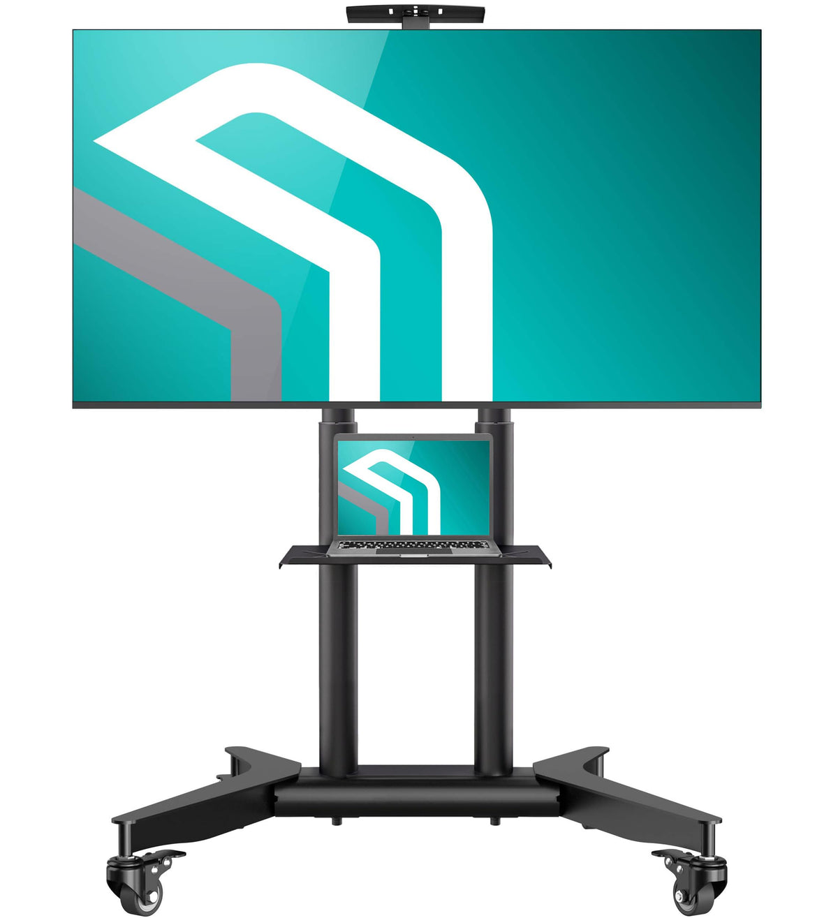 Mobile TV Stand on Wheels 32-75 Inch Black W370284