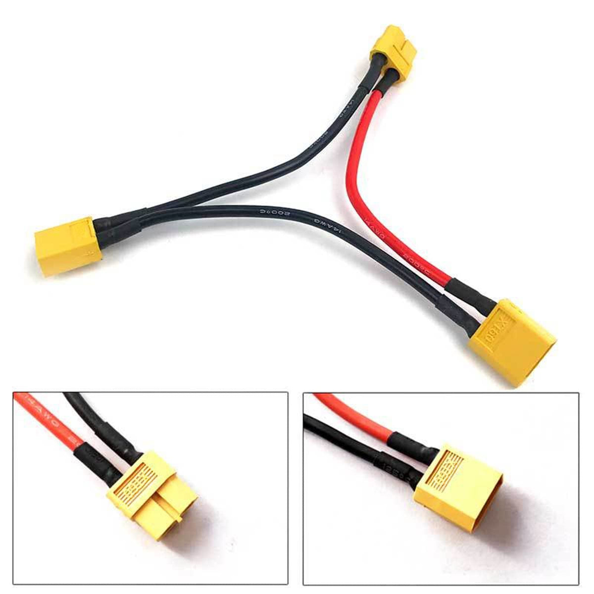 Battery Extension Cable Connector with 14awg Silicone Cord E786