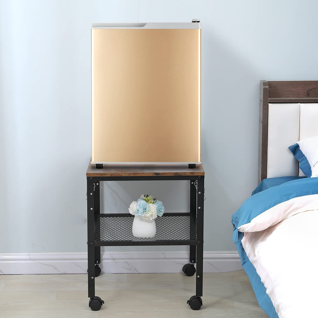 Rustic 2-Tier End Table with Adjustable Height Shelf G17399