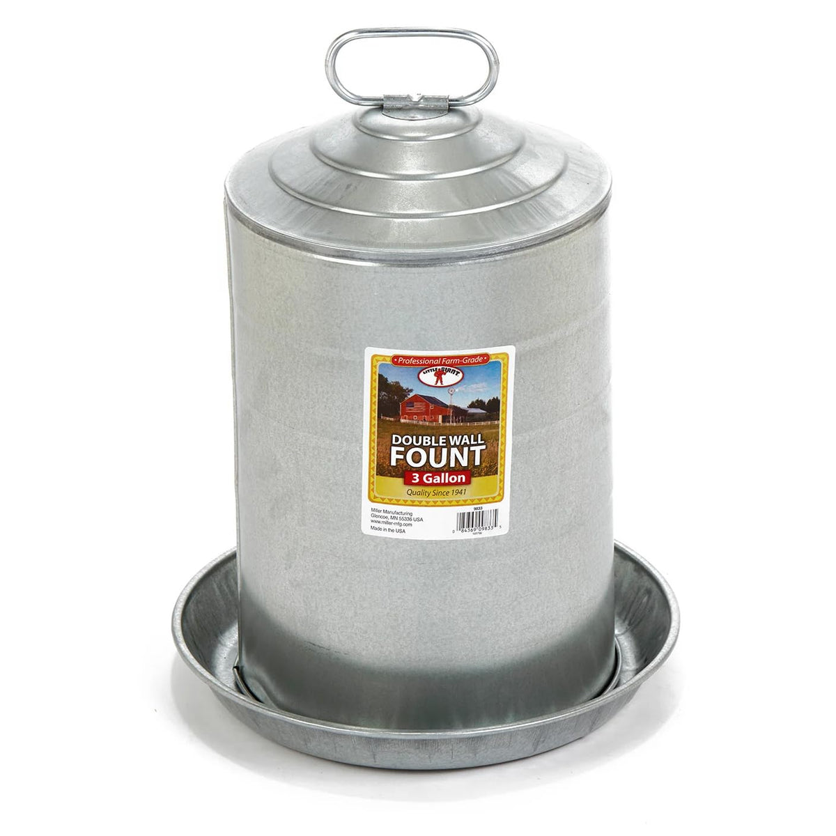 Double Wall Metal Poultry Waterer 3 Gallon H8148