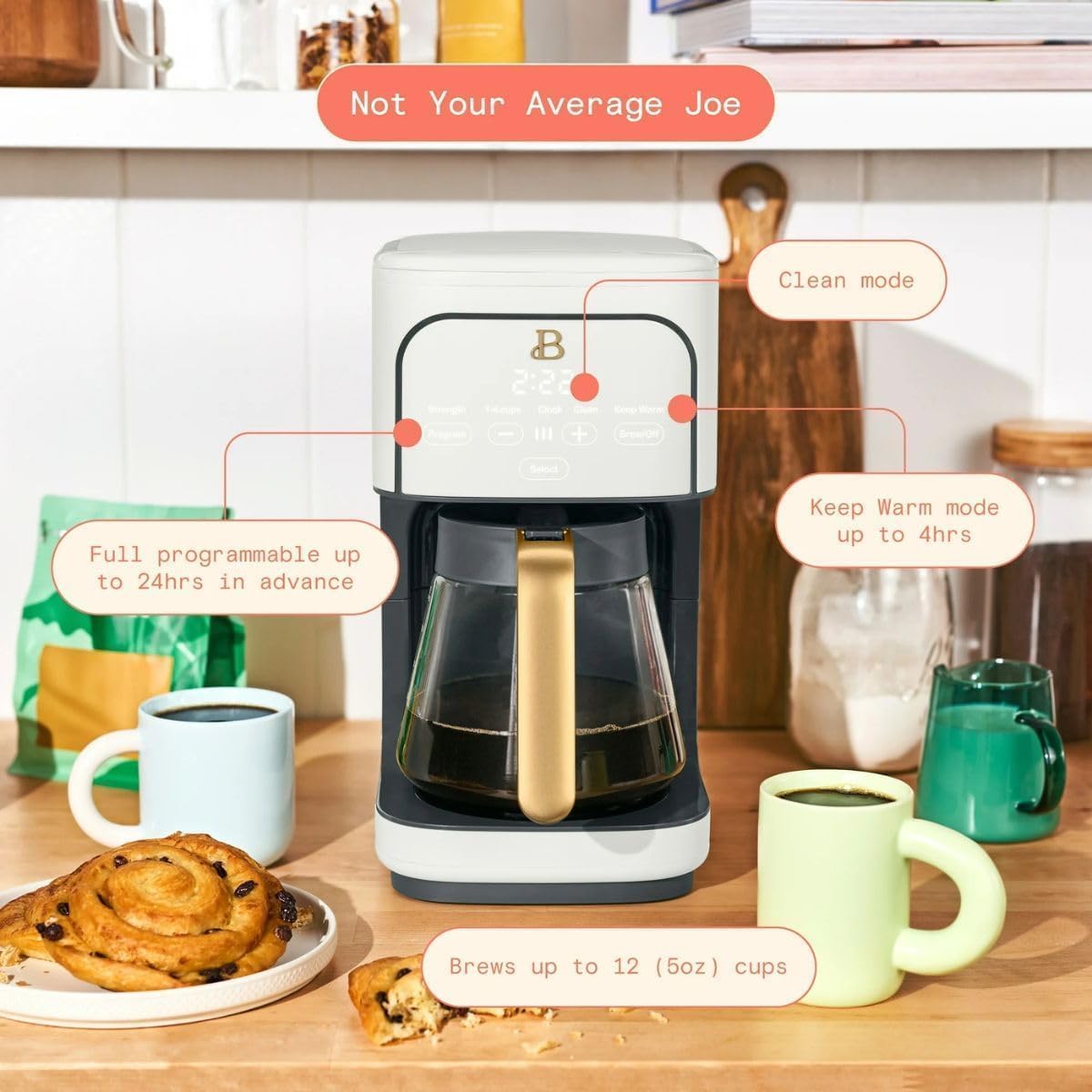 12-Cup Programmable Coffee Maker with Glass Carafe V5039