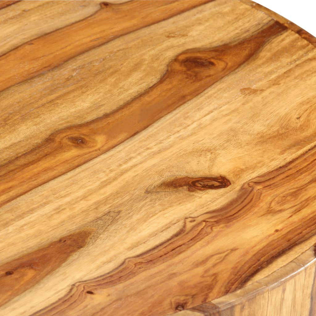 Natural Solid Sheesham Wood Round Coffee Table 25.6 in J99609