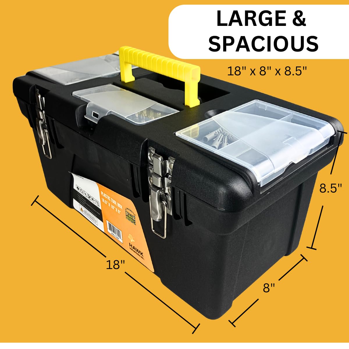 Plastic Tool Box with Metal Latches L35280