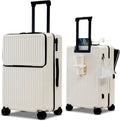 20-Inch Hardside Carry-On Luggage with Front Pocket, Ivory White U55278