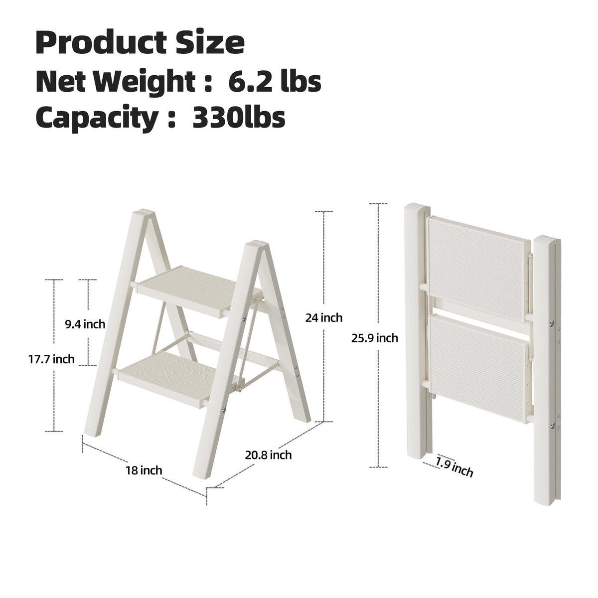 Aluminum Foldable 2 Step Stool F756
