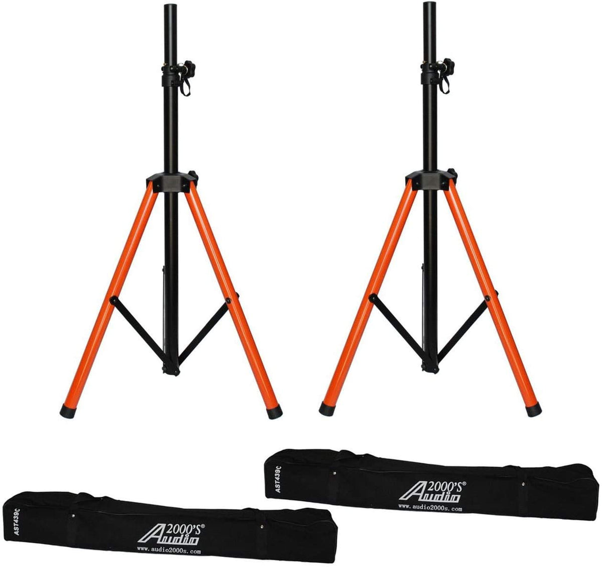 Tripod PA Speaker Stands with Orange Base and 2 Canvas Carrying Bags C656