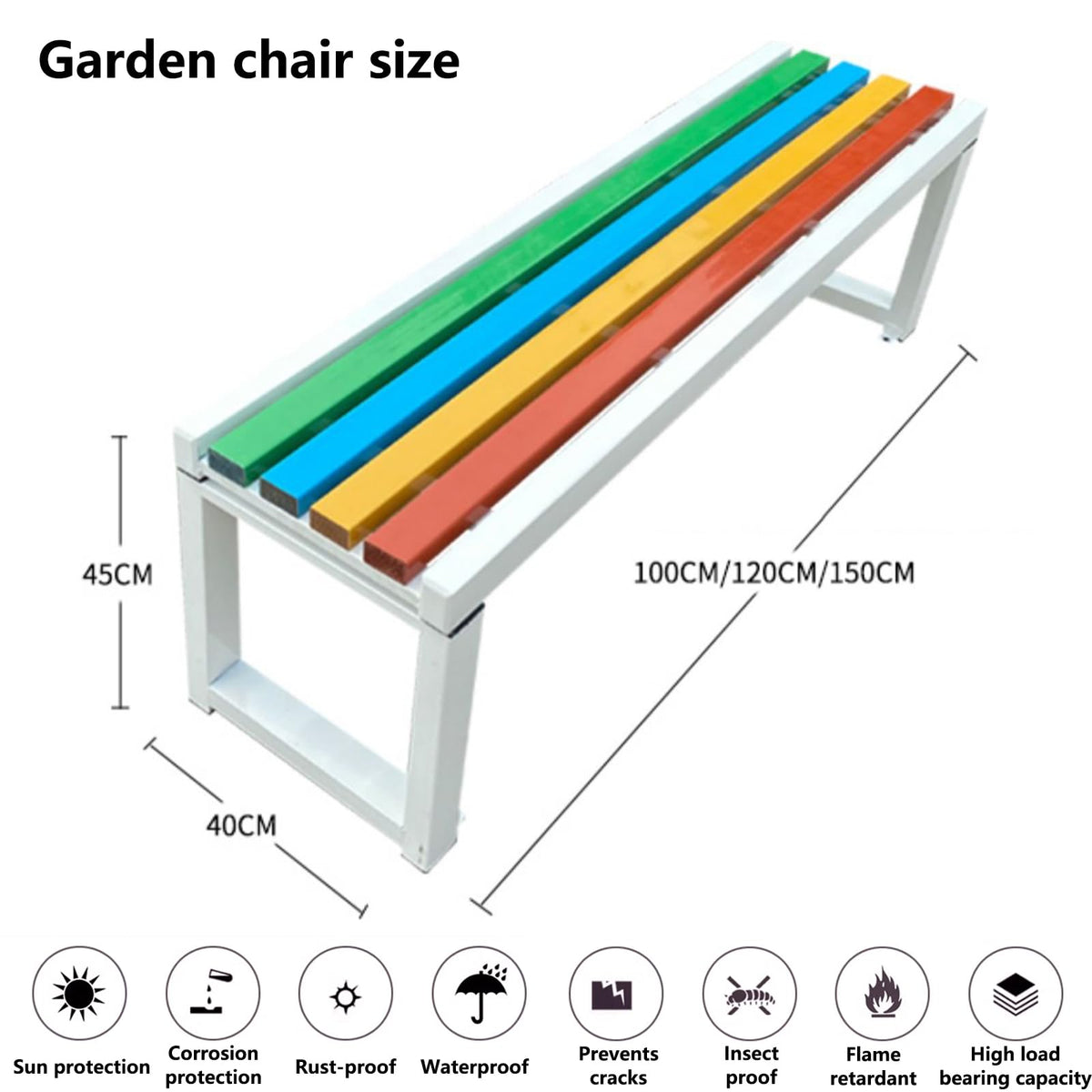 Cast Iron Outdoor Bench Carbonized Finish 150x40x45cm Z367351