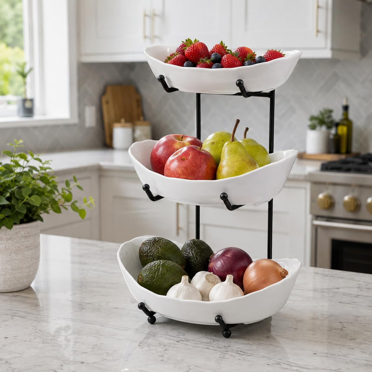 3 Tier Ceramic Fruit Bowl G720