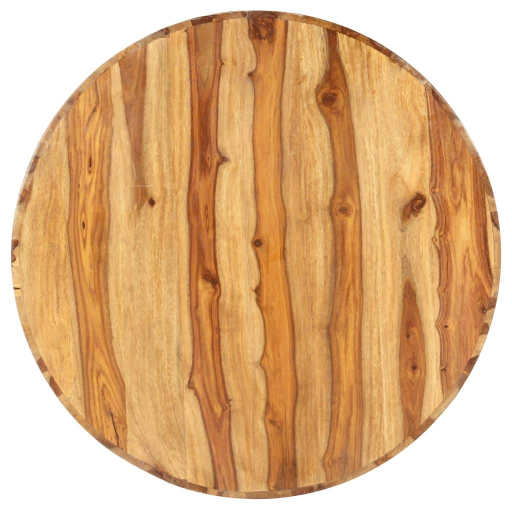 Natural Solid Sheesham Wood Round Coffee Table 25.6 in J99609