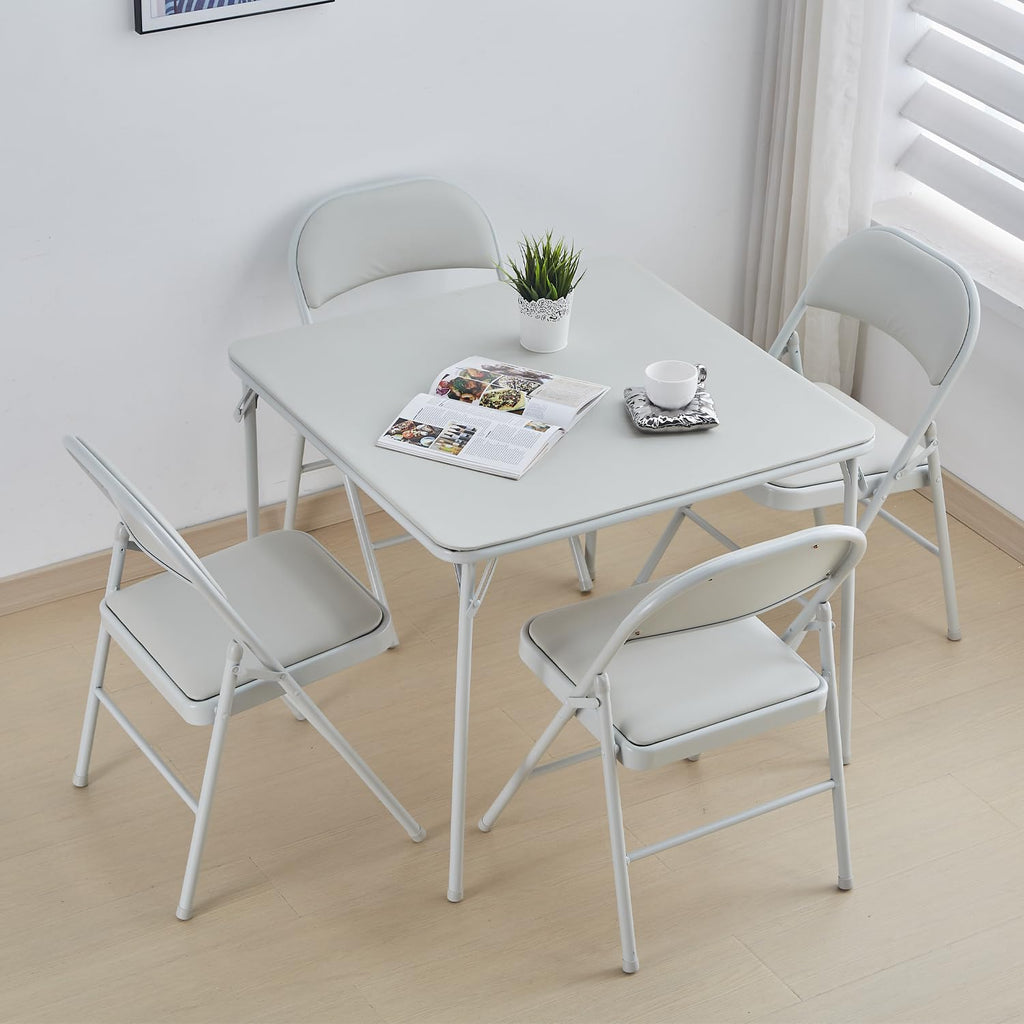 Square Folding Table with Collapsible Legs White P44457