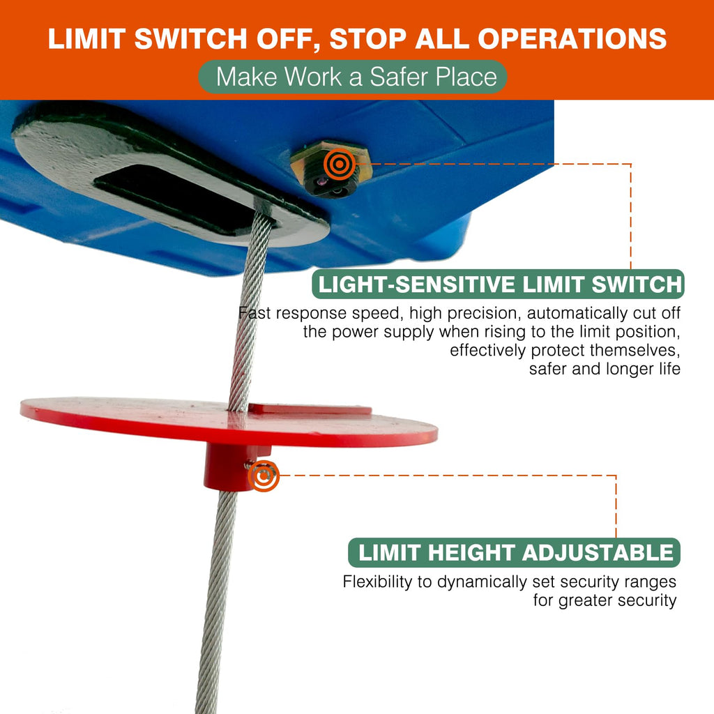 1500lb Portable Electric Hoist Winch W2009